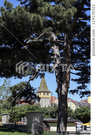 Mangturm in Lindau on Lake Constance, Bavaria, Germany Mangturm in Lindau on Lake Constance, Bavaria, Germany 124170323