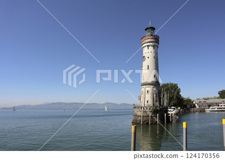 Port of Lindau on Lake Constance, Bavaria, Germany Port of Lindau on Lake Constance, Bavaria, Germany 124170356