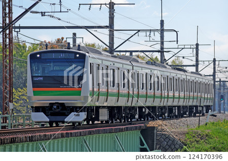 Takasaki Line Okabe-Honjo JR East E233 series 3000 series D12 train (Takasaki) 124170396