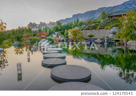 Japanese garden in Crimea Ukraine 124170543