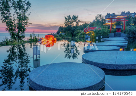 Japanese garden in Crimea Ukraine Japanese garden in Crimea Ukraine 124170545