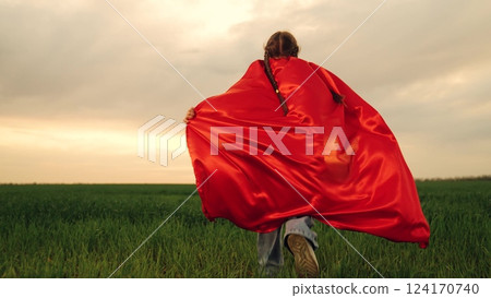 child kid baby girl runs sunset superhero costume sunset park, children dream happy kid, park playtime, child superhero, girl running, sunset adventure, red cloak fantasy, game imagination, victory child kid baby girl runs sunset superhero costume sunset park, children dream happy kid, park playtime, child superhero, girl running, sunset adventure, red cloak fantasy, game imagination, victory 124170740