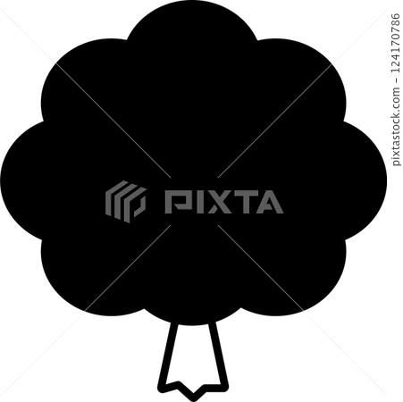 Simple monochrome tree vector illustration icon Simple monochrome tree vector illustration icon 124170786