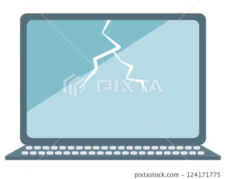 Laptop with cracked screen 124171775