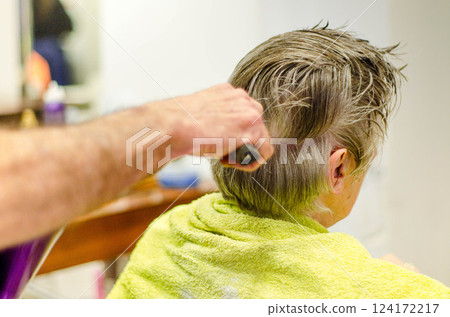 Professional Hair Drying ,Styling at Salonm banner ,campaing  124172217