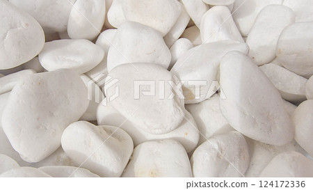 Smooth White Pebbles Minimalist Rock Design 124172336