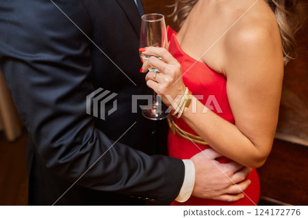 A Classy and Elegant Couple Affectionately Embracing at a Formal Evening Event Celebration A Classy and Elegant Couple Affectionately Embracing at a Formal Evening Event Celebration 124172776