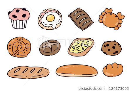 Bread illustration set 124173093
