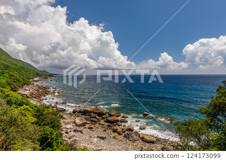 Spectacular view of the Yakushima Offshore Alps (June) Early summer cumulonimbus clouds and the East China Sea 124173099
