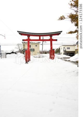 冬季拍攝北海道北斗市一本喜稻荷神社的場地 124173386