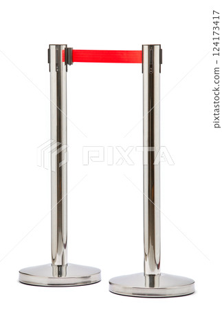 Modern Queue Management System with Stainless Steel Poles and Red Barrier Tape for Effective Crowd Control in Various Indoor and Outdoor Settings Modern Queue Management System with Stainless Steel Poles and Red Barrier Tape for Effective Crowd Control in Various Indoor and Outdoor Settings 124173417