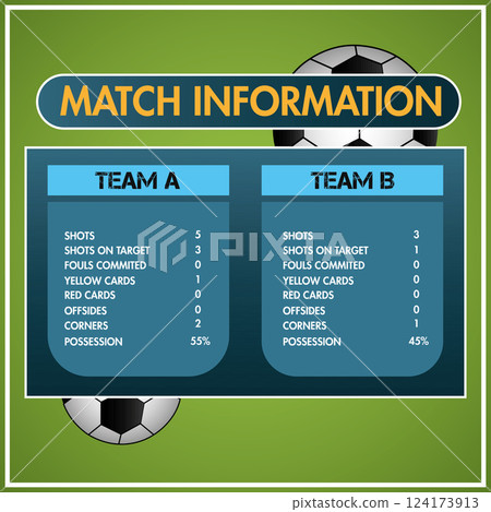 Colored soccer match information template Vector Colored soccer match information template Vector 124173913