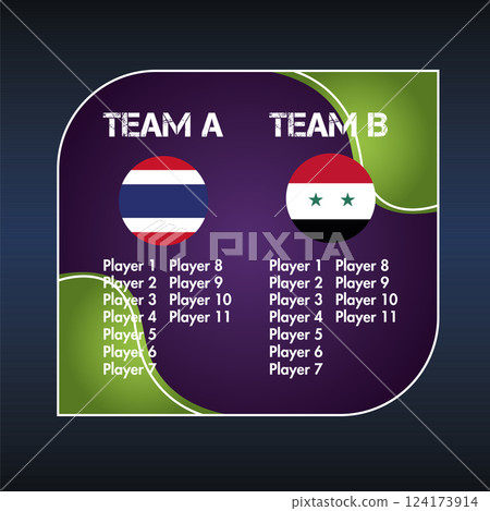 Colored soccer match information template Vector Colored soccer match information template Vector 124173914