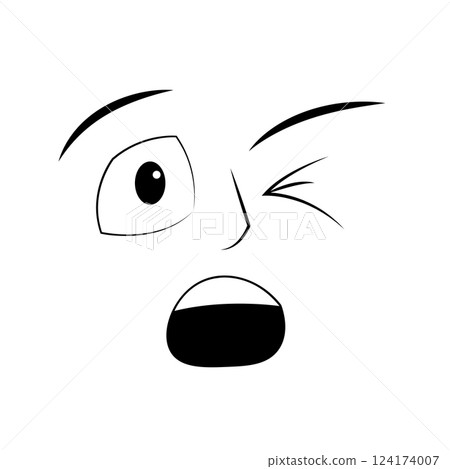 Flat surprised expression emote avatar 124174007