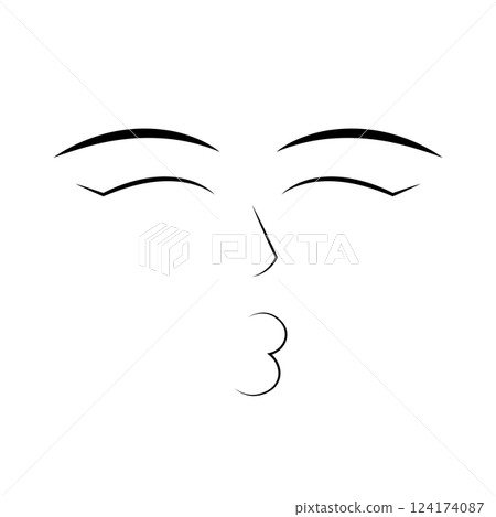 Flat kissing expression emote avatar 124174087