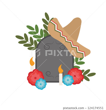 Isolated tumb mexican day death illustration 124174551