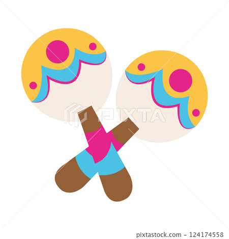 Isolated maracas mexican day death illustration Isolated maracas mexican day death illustration 124174558