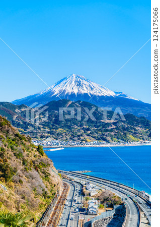 Shizuoka - Suruga Bay and Mt. Fuji as seen from Satta Pass Shizuoka - Suruga Bay and Mt. Fuji as seen from Satta Pass 124175066