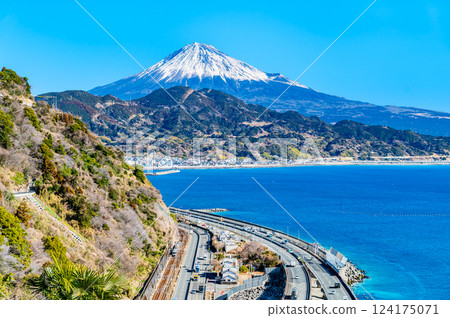 Shizuoka - Suruga Bay and Mt. Fuji as seen from Satta Pass 124175071
