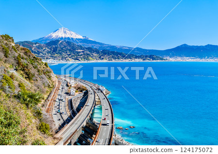 Shizuoka - Suruga Bay and Mt. Fuji as seen from Satta Pass 124175072