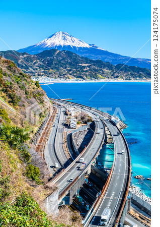 Shizuoka - Suruga Bay and Mt. Fuji as seen from Satta Pass 124175074