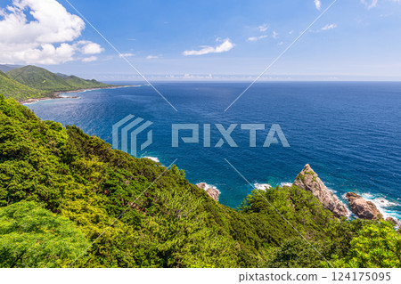 世界自然遺產屋久島西林道地區 夏日的海與森林 124175095