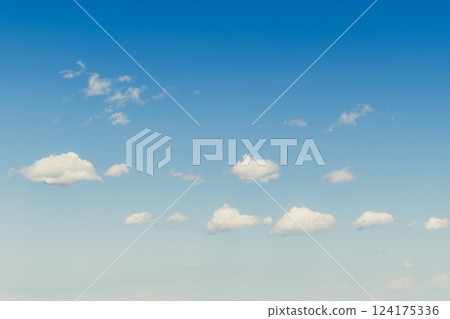 White clouds floating in the blue sky f-4 film style 124175336