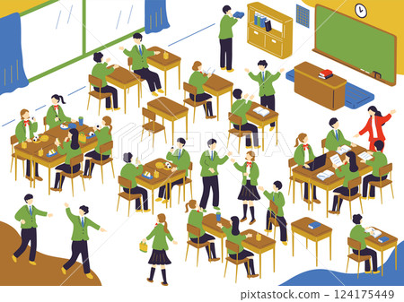 Students enjoying school life Students enjoying school life 124175449