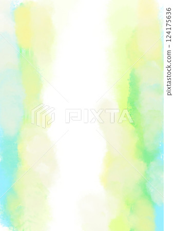 A watercolor brush texture with a rough mixture of yellow-green, blue and yellow A watercolor brush texture with a rough mixture of yellow-green, blue and yellow 124175636