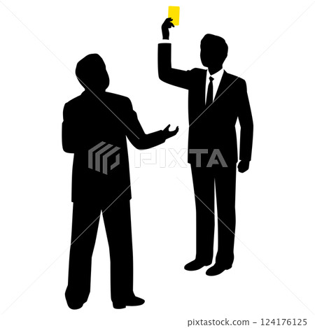 出示一張黃牌的男性商人 124176125