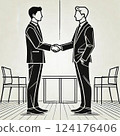 Illustration of a businessman shaking hands 124176406