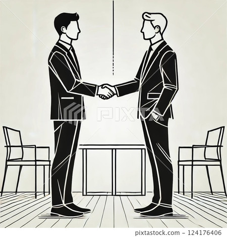 Illustration of a businessman shaking hands 124176406