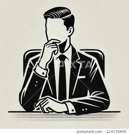 Illustration of a businessman thinking 124176409