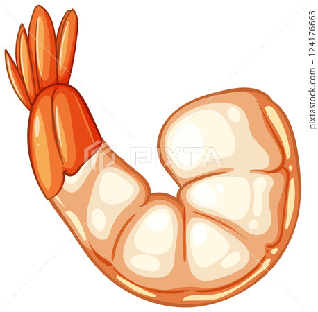 Vector Illustration of a Shrimp in Vibrant Colors Vector Illustration of a Shrimp in Vibrant Colors 124176663