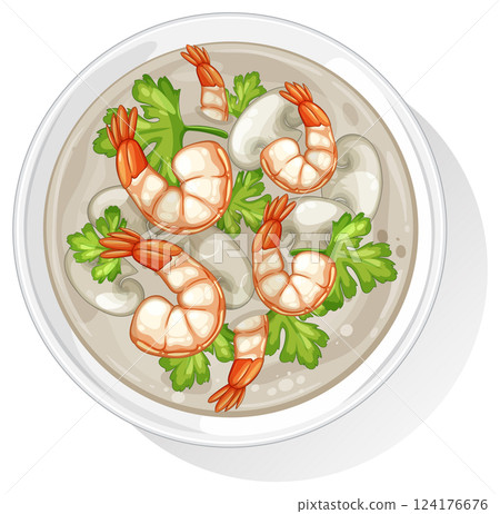 Vector Illustration of Thai Shrimp Soup 124176676