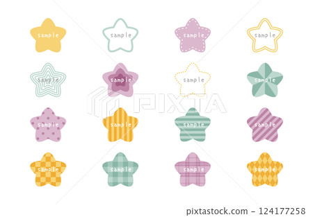 Colorful star frames set Colorful star frames set 124177258