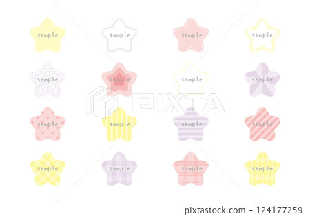 Colorful star frames set Colorful star frames set 124177259