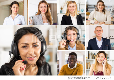 Screen of computer during online video conference 124177292