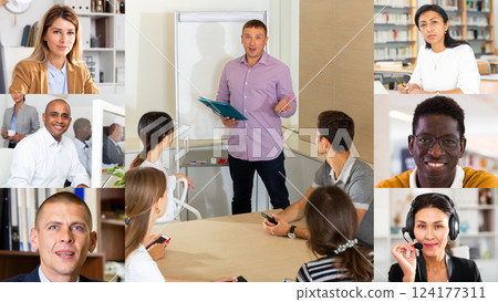 Collage of portraits of smiling business people of different nationalities Collage of portraits of smiling business people of different nationalities 124177311
