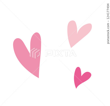 Cute heart handwritten vector illustration material Cute heart handwritten vector illustration material 124177494