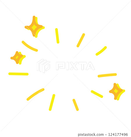 Sparkling hand-drawn vector illustration material 124177496
