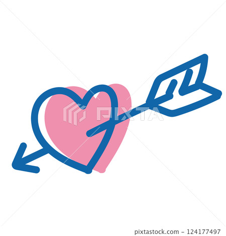 Cute heart handwritten vector illustration material 124177497