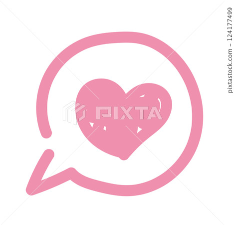Cute heart handwritten vector illustration material 124177499