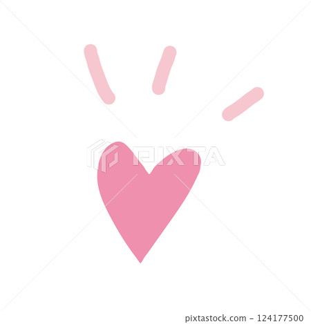 Cute heart handwritten vector illustration material 124177500