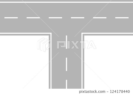 Illustration of an overhead view of a T-junction 124178440