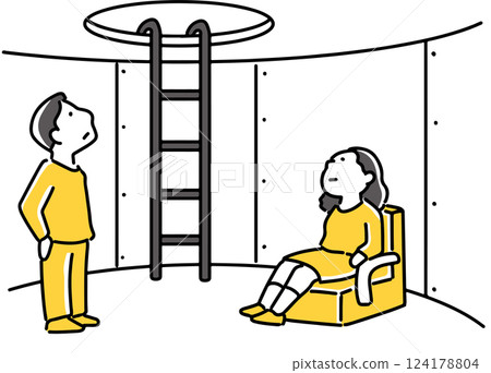 Men and women in a shelter 124178804