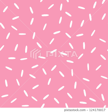 Simple Sprinkle Pattern. Pink Candy sprinkles. Abstract texture for wrapping, wallpaper, textile, leaflet. Vector Illustration in scandinavian style 124178817