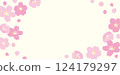 Rectangular frame material with illustrations of cherry blossoms 124179297