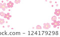 Rectangular frame material with illustrations of cherry blossoms 124179298