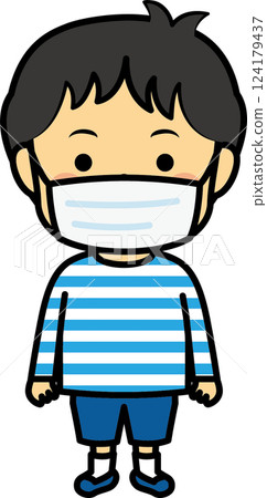 A boy wearing a mask 124179437